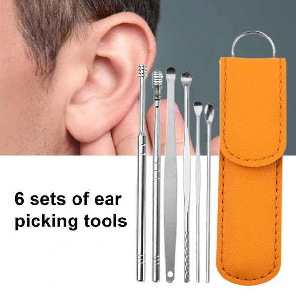 6pcs Ear Cleaning & Pick Set Portable Stainless Steel